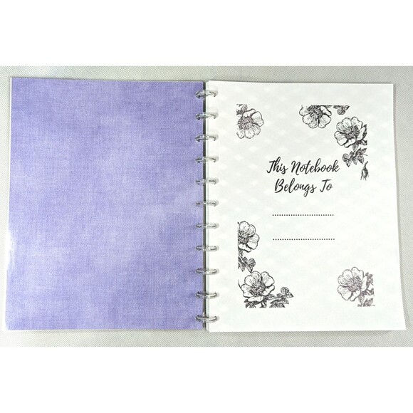 Discbound Journal - 9x11 in, Lined pages, 50 Sheets, Pink & Purple Floral - Picture 2 of 7